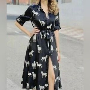 Zara satin print dress